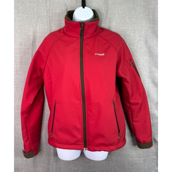 Columbia Titanium Softshell Fleece Lined Packable Women's Coat Size M Red Olive - Picture 1 of 14